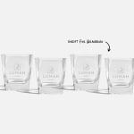 A set of 4 tumblers with a business logo and personalised with the individual names of team members.