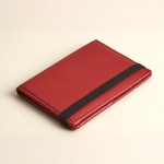 Folded Red Leather Business Card Holders